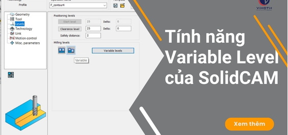 Tính năng Variable Level của SolidCAM